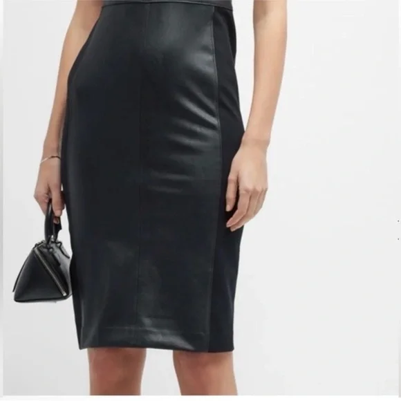 Spanx Leather Like Combo Fitted Sheath Dress Spanx Leather Like Combo Fitted Sheath Dress